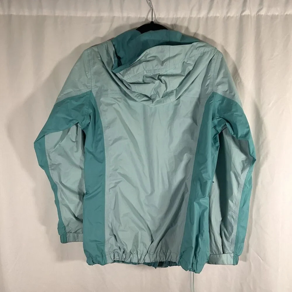 Columbia Jacket Women's Medium Green Blue Full Zip Hooded Hook Loop - Picture 8 of 11